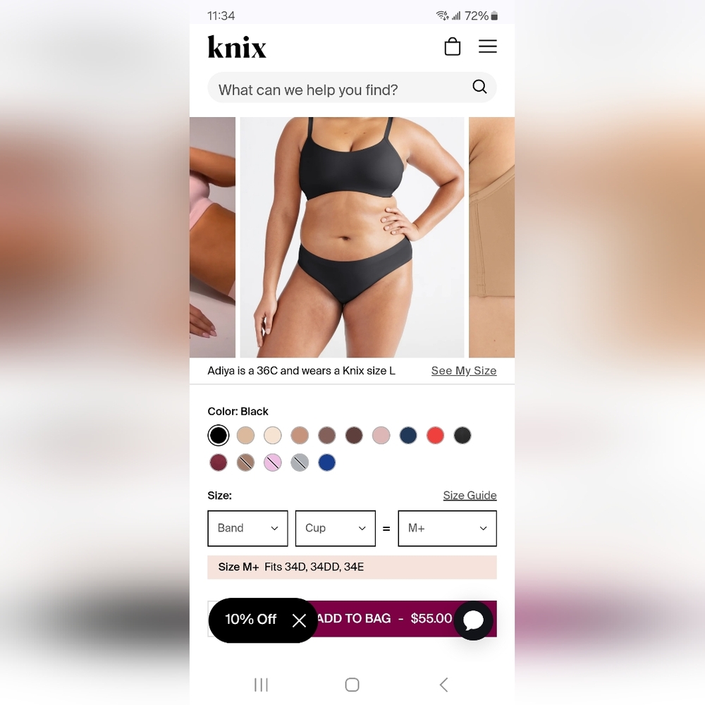Knix Bras size M+ Brown and Black - Picture 5 of 5